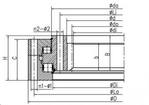 Three-row culindrical roller combined slewing bearing (internal gear type)