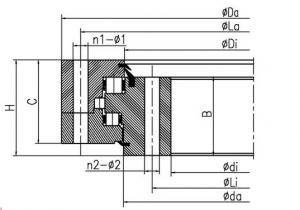 Three-row culindrical roller combined slewing bearing (no gear type)