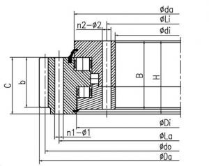 Three-row culindrical roller combined slewing bearing (external gear type)