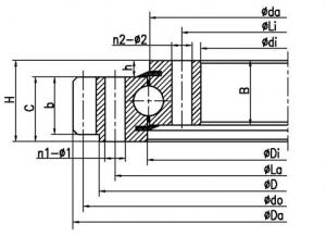 Four point contact ball slewing bearing (external gear type)