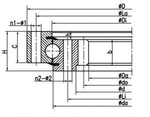 Four point contact ball slewing bearing (internal gear type)