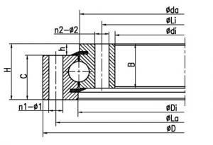 Four point contact ball slewing bearing (no gear type)